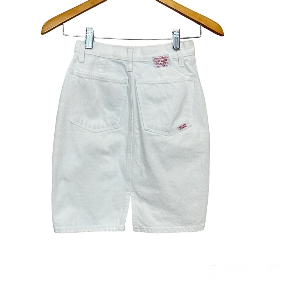 VTG United Colors of Benetton White Denim Skirt 80s‎ Women’s Sz 2 US / 38 Italy